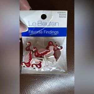 Flamingo Button Set - Pink and White